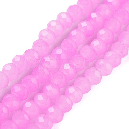 Baking Paint Imitation Jade Glass Bead Strands LS-DGLA-A034-J6MM-A49-1
