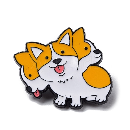 Cartoon 3 Headed Dog Enamel Pin JEWB-D067-05-1