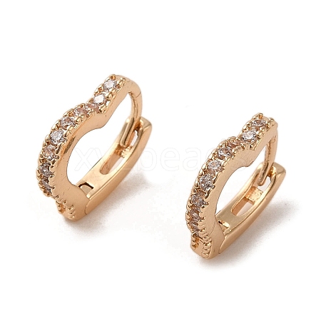 Brass Micro Pave Cubic Zirconia Hoop Earrings EJEW-C073-42KCG-1