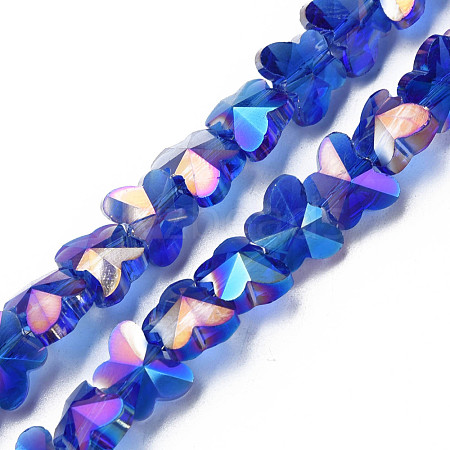 Electroplate Transparent Glass Beads Strands EGLA-N002-20A-C03-1