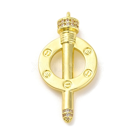 Brass Pendants with Cubic Zirconia KK-D536-11G-1