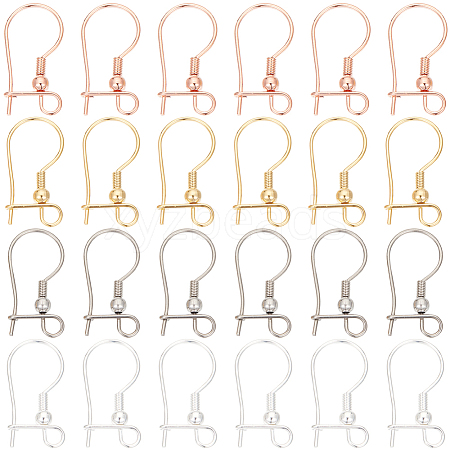 48Pcs 4 Colors 316L Surgical Stainless Steel Hoop Earring Findings STAS-SC0008-51-1