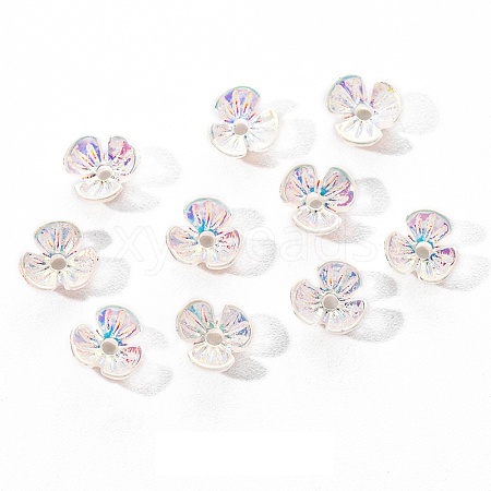 Electroplated 3-petal Flower Resin Cabochons MRMJ-R128-15I-1