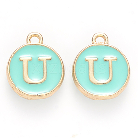 Golden Plated Alloy Enamel Charms ENAM-S118-05U-1