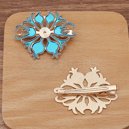 Alloy with Enamel Alligator Hair Clips Finding PW-WGA476B-05-1