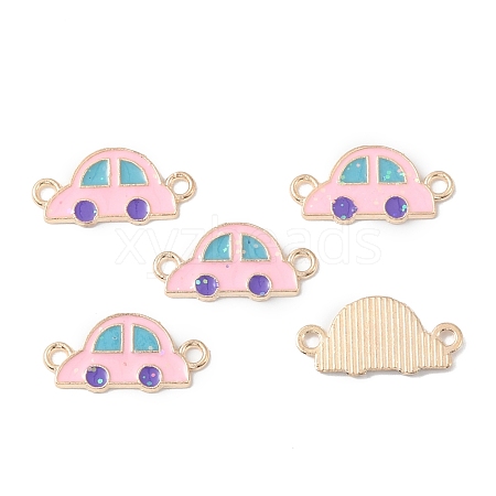 Alloy Pink Enamel Connector Charms ENAM-CJC0019-01F-1