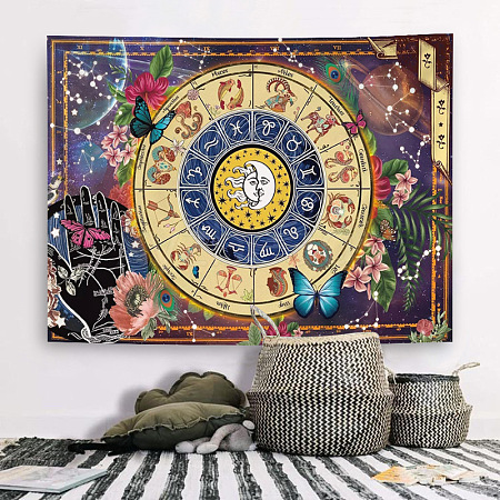 12 Constellation Altar Wiccan Witchcraft Polyester Decoration Backdrops WICR-PW0001-33A-09-1