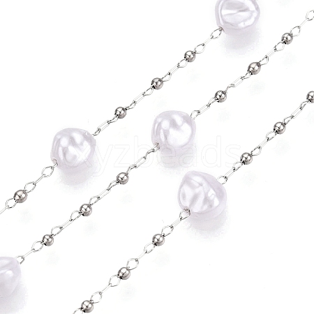 Handmade ABS Plastic Imitation Pearl Beads Chains CHS-T006-07P-1