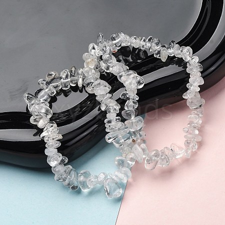 Unisex Chip Natural Quartz Crystal Beaded Stretch Bracelets BJEW-S143-16-1