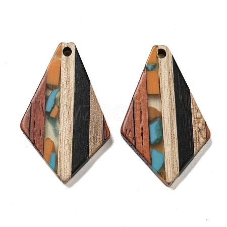 Resin & Walnut Wood Pendants RESI-XCP0002-16D-1