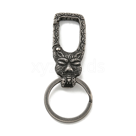 Tibetan Style 316 Surgical Stainless Steel Fittings with 304 Stainless Steel Key Ring FIND-Q101-07AS-02-1