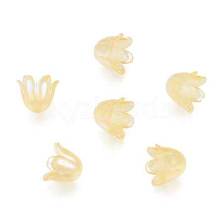 6-Petal Imitation Jelly Acrylic Bead Caps JACR-T002-02J-1