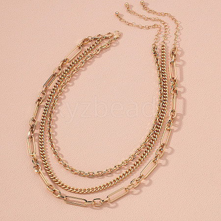 Alloy Chain 3 Layered Necklaces FS-WG7F0DA-02-1