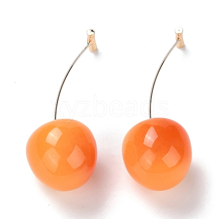 Lifelike Cherry Dangle Stud Earrings X-EJEW-F274-01A-1