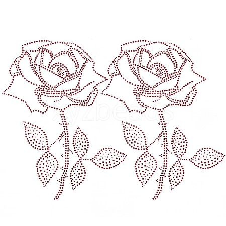 Rose Shape Hotfix Rhinestone DIY-WH0308-281-1