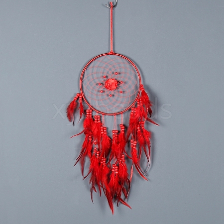 Woven Net/Web with Feather Hanging Ornaments PW-WG0DA7B-04-1