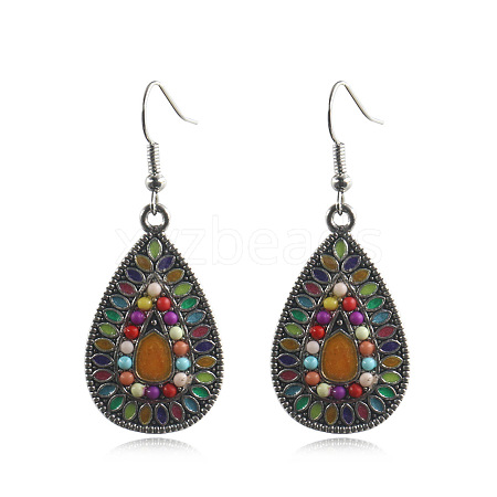 Bohemia Style Alloy Dangle Earrings EJEW-F238-02-1