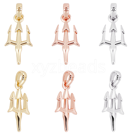 Beebeecraft 9Pcs 3 Colors Rack Plating Real 18K Gold Plated Brass Pendants KK-BBC0002-93-1