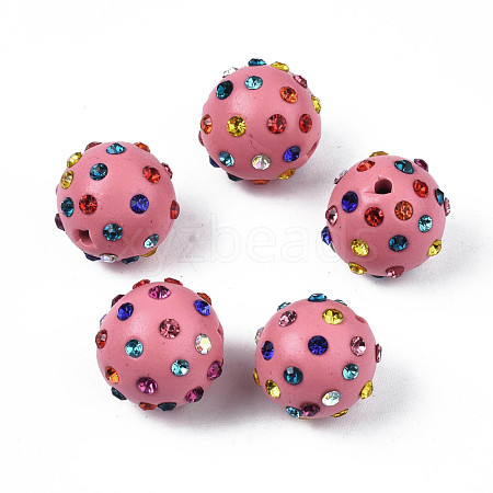 Polymer Clay Rhinestone Beads RB-T017-31B-1