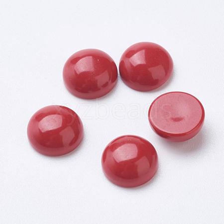 Synthetic Coral Cabochons G-F501-03-8mm-1