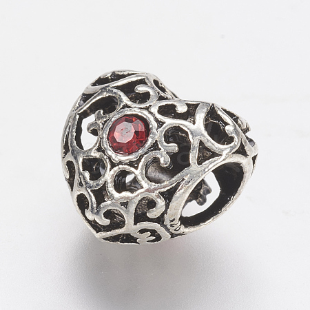 Tibetan Style Alloy Rhinestone European Beads PALLOY-F202-38E-1