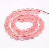 Cherry Quartz Glass Bead Strands G-G735-44-6mm-2