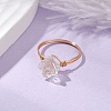 Valentine's Day Rose Natural Quartz Crystal Finger Rings RJEW-JR00813-02-2