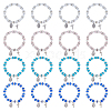 9Pcs 4 Styles Alloy Oval & Cross with Jesus Charm Bracelets BJEW-GO0001-35-1