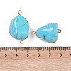 Synthetic Turquoise Connector Charms KK-F868-31G-3