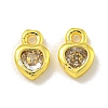 Brass Micro Pave Cubic Zirconia Charms KK-L075-016G-1