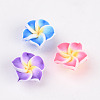 Handmade Polymer Clay 3D Flower Plumeria Beads CLAY-Q192-12mm-M-2