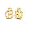 Golden Plated Alloy Letter Pendants X-PALLOY-J718-01G-B-1