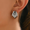 Stainless Steel Multilayer C-Shaped Stud Earrings AL3746-1-2