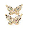 Brass Micro Pave Cubic Zirconia 2-Loop Pendants ZIRC-P106-48G-01-2