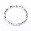 Tarnish Resistant 304 Stainless Steel Box Chain Bracelets BJEW-P236-24P-1