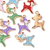 10Pcs 5 Colors Alloy Enamel Pendants ENAM-YW0002-08-2