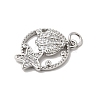 Brass Micro Pave Cubic Zirconia Pendants KK-P343-01E-P-2