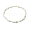 Faceted Rondelle Natural Morganite Bead Stretch Bracelets BJEW-JB06383-03-1