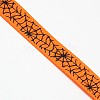 Halloween Ornaments Spider Web Pattern Printed Grosgrain Ribbons SRIB-L005-9mm-03-2