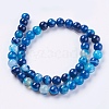 Round Dyed Natural Striped Agate/Banded Agate Beads Strands X-G-G582-8mm-10-2