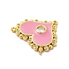 Rack Plating Brass Micro Pave Clear Cubic Zirconia Connector Charms KK-P230-05G-01-3