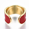 Brass Enamel Cuff Rings RJEW-T018-01G-NF-3