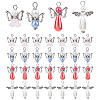 60Pcs 4 Styles Glass Pearl Pendants PALLOY-HY00052-1
