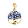 Natural Lapis Lazuli European Dangle Charms PALLOY-JF01786-03-1