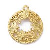 Autumn Theme Zinc Alloy Open Back Bezel Pendants PALLOY-E577-24G-1