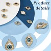 8pcs 4 colors Evil Eye Resin Brass Connector Charms Sets RESI-GA0001-21-3