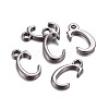 Gunmetal Plated Alloy Letter Pendants LS-PALLOY-J718-01B-C-2