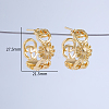 C-shaped Hollow Sunflower Brass Stud Earrings VI6809-4