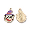 Halloween Light Gold Tone Alloy Enamel Pendants ENAM-P247-05KCG-1