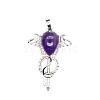 Natural Amethyst Teardrop Pendants PW-WG60016-12-1